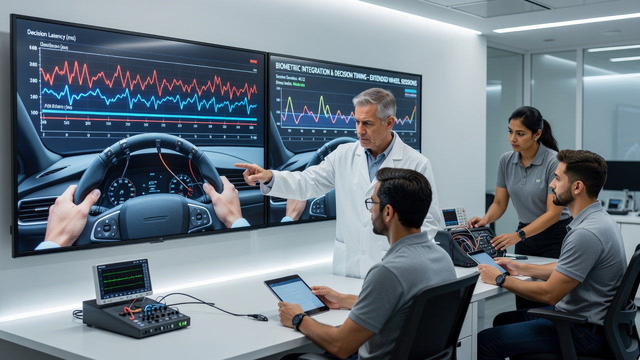 Graphs and charts displaying decision timing variations across roulette variants with biometric feedback enabled