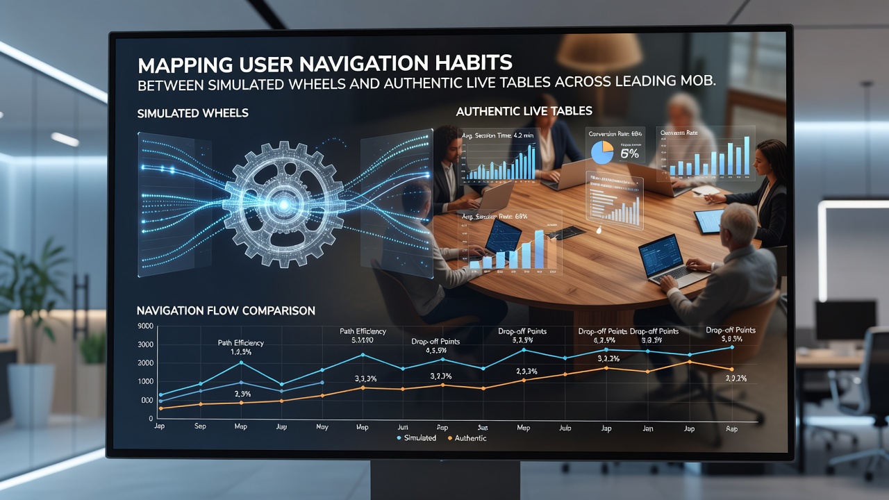 Analytics dashboard illustrating user flow from simulated to live roulette on mobile platforms