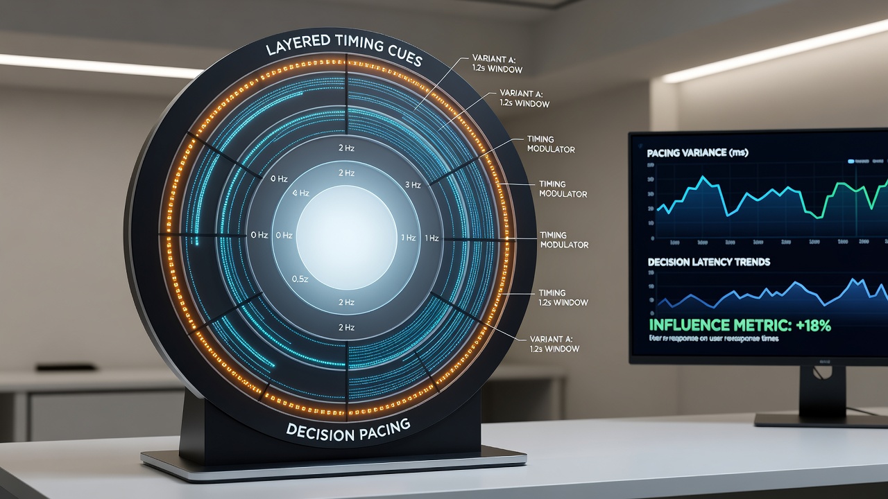 Close-up view of synchronized animation layers on a mobile wheel simulation interface showing timing cue progression