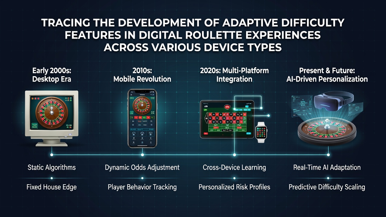 Early digital roulette interfaces on desktop and mobile devices showing basic spin mechanics before adaptive systems emerged